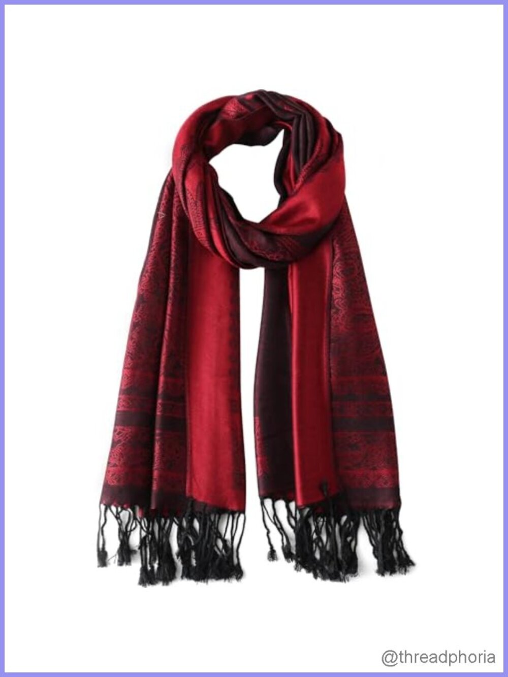 Two Tone Silky Paisley Pashmina Shawl Scarf Soft Jacquard Wrap Scarves